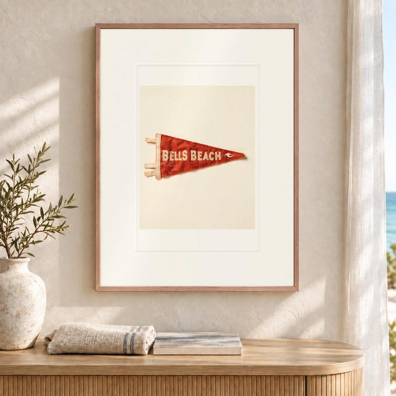 Bells Beach Surf Pennant Art Print, Framed or Unframed Coastal Poster image 12