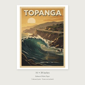 Topanga Surf unframed 16 by 20 inch print on enhanced matte paper, shown with its white paper border.