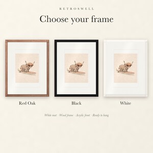 Highland Cow Surfing Art Print, Framed or Unframed Coastal Nursery Poster image 4