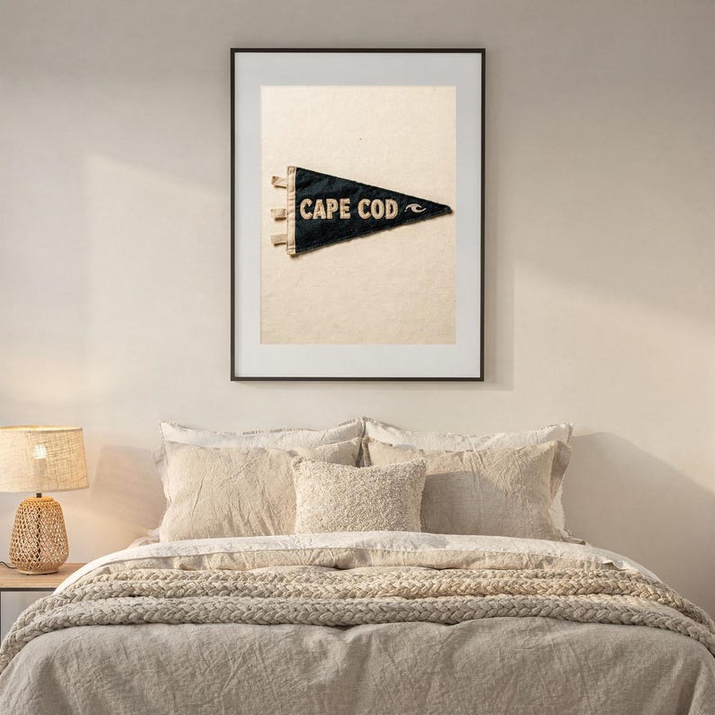 Cape Cod, Massachusetts Surf Pennant Print | Vintage Felt Pennant Art | Beach House Decor | Retro Surf Wall Art | Printable Digital Download image 6