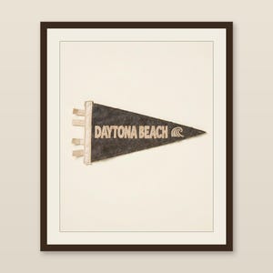 Daytona Beach, Florida Surf Pennant Print | Vintage Felt Pennant Art | Beach House Decor | Retro Surf Wall Art | Printable Digital Download image 1