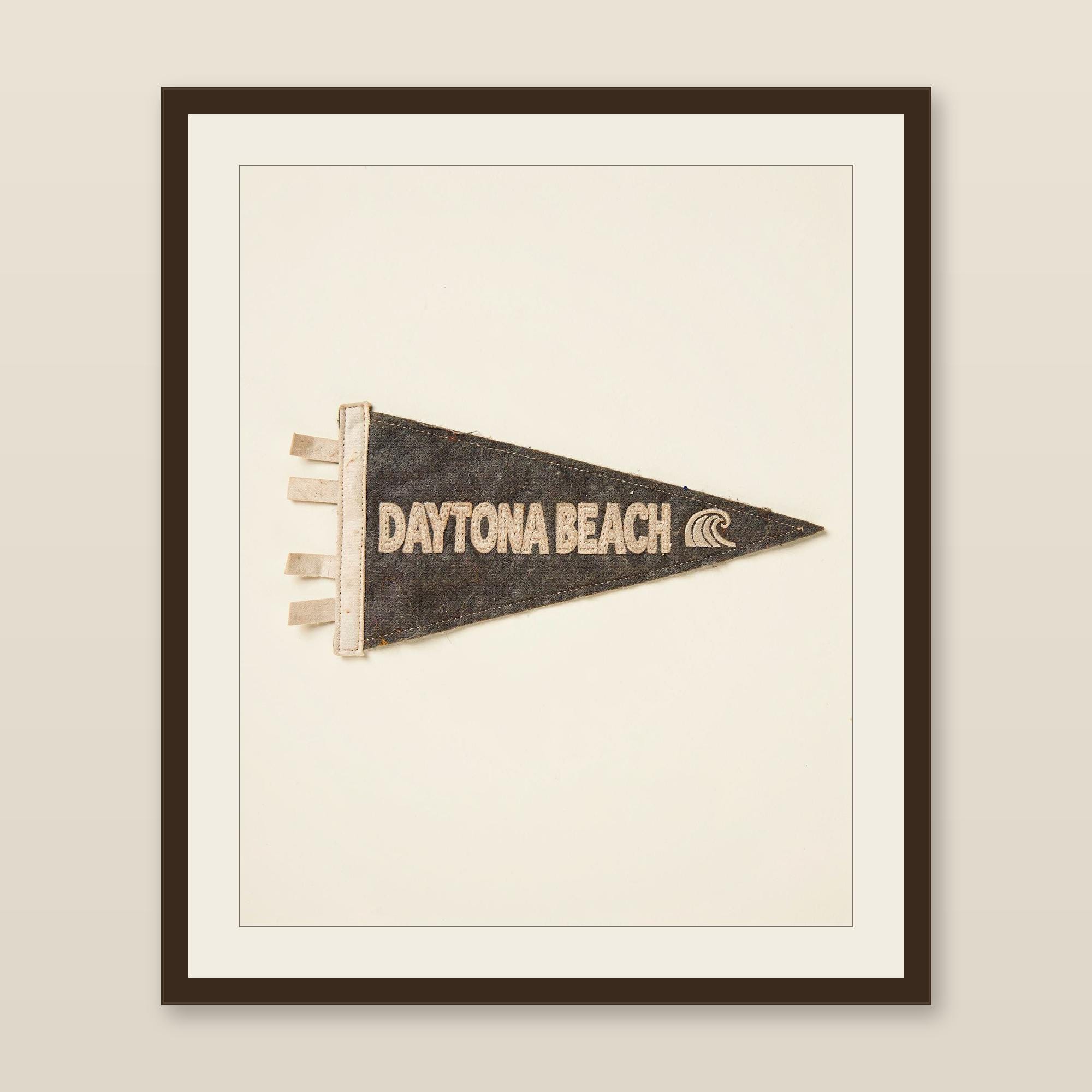 Daytona Beach, Florida Surf Pennant Print | Vintage Felt Pennant Art | Beach House Decor | Retro Surf Wall Art | Printable Digital Download