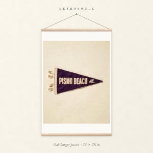 Pismo Beach, California Surf Pennant Art Print, Framed or Unframed Coastal Poster image 5