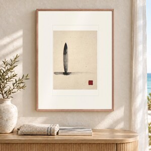 Kunstdruck im Longboard-Tintenstil, gerahmt oder ungerahmt, minimalistisches Surfbrett-Poster Bild 12