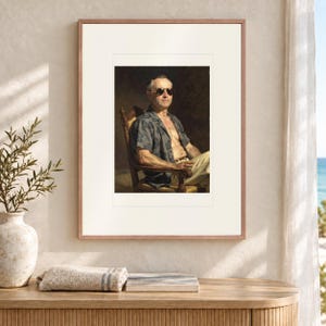 Calvin Coolidge Surfer Art Print, Framed or Unframed Funny Presidential Beach Poster image 12