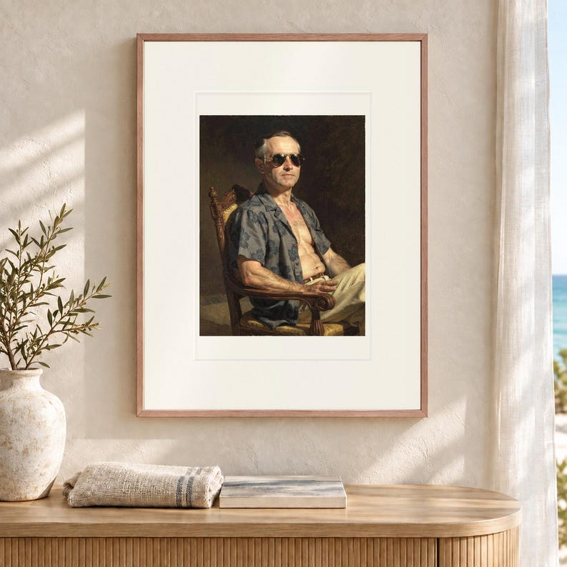 Calvin Coolidge Surfer Art Print, Framed or Unframed Funny Presidential Beach Poster image 12