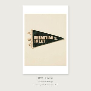 Sebastian Inlet Surf Pennant unframed 12 by 18 inch print on enhanced matte paper, shown with its white paper border.