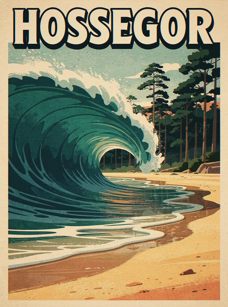 Hossegor France Surf Poster