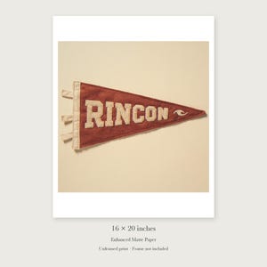 Rincon Surf Pennant unframed 16 by 20 inch print on enhanced matte paper, shown with its white paper border.