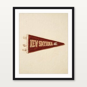 New Smyrna Beach, Florida Surf Pennant Print | Vintage Felt Pennant Art | Beach House Decor | Retro Surf Wall Art | Printable Digital Downlo image 3