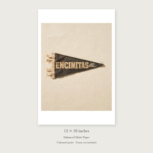 Encinitas, California Surf Pennant Art Print, Framed or Unframed Coastal Poster image 8