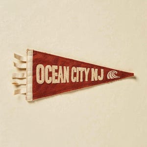Ocean City, New Jersey Surf Pennant full artwork and composition, shown flat without a room setting.