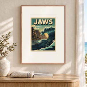 Jaws Maui Surf Travel Poster, Framed or Unframed Vintage Style Coastal Print image 12
