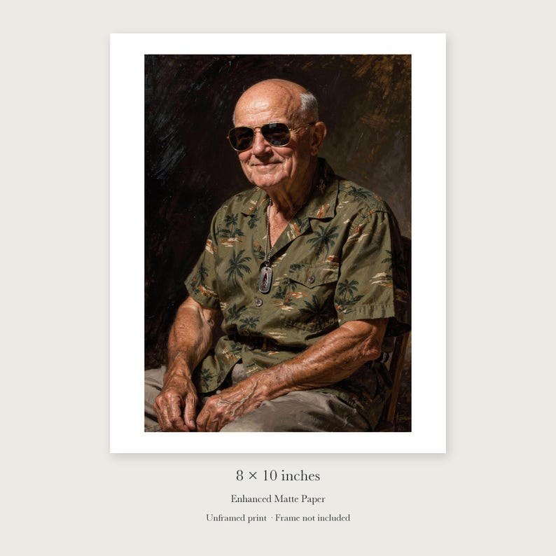 Dwight Eisenhower unframed 8 by 10 inch print on enhanced matte paper, shown with its white paper border.