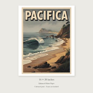 Pacifica Surf unframed 16 by 20 inch print on enhanced matte paper, shown with its white paper border.