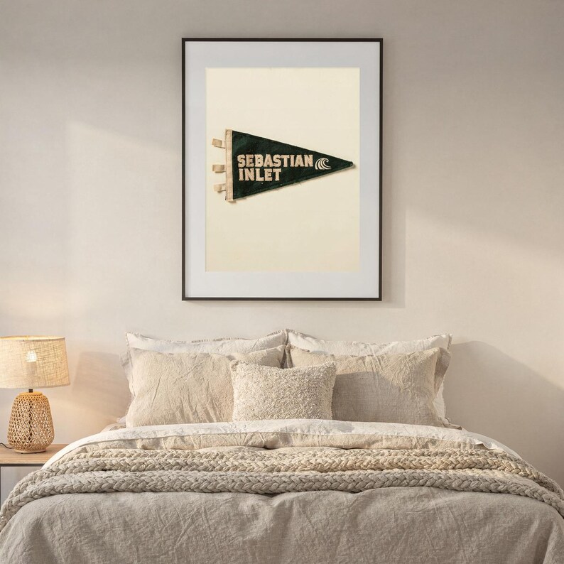 Sebastian Inlet, Florida Surf-Wimpel-Druck | Vintage-Filzwimpel-Kunst | Strandhaus-Dekoration | Retro-Surf-Wandkunst | Druckbarer digitaler Download Bild 6