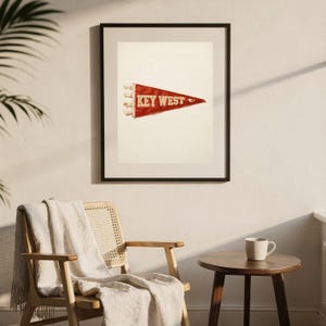Key West, Florida Surf Pennant Print | Vintage Felt Pennant Art | Beach House Decor | Retro Surf Wall Art | Printable Digital Download image 7