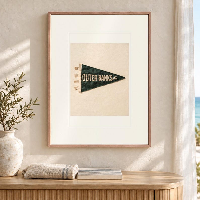 Outer Banks, North Carolina Surf Pennant Print