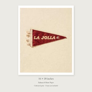 La Jolla Surf Pennant Art Print, Framed or Unframed Coastal Poster image 9