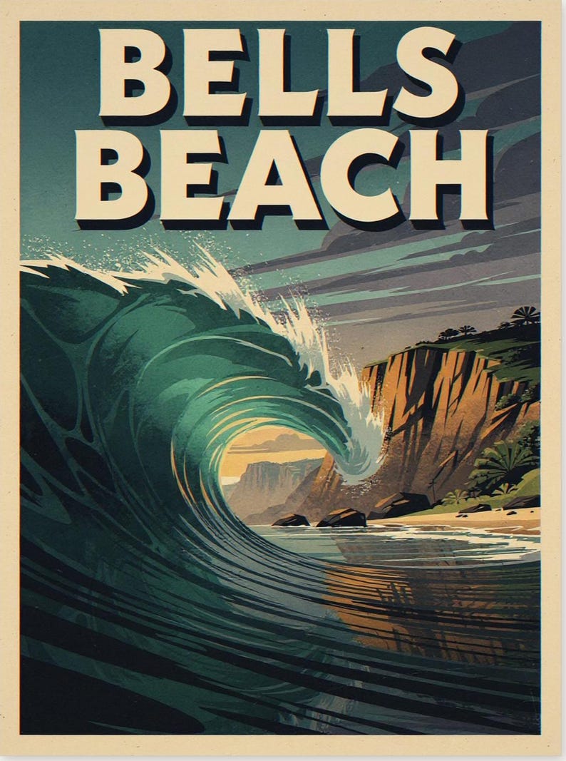 Bells Beach Australia Surf Poster