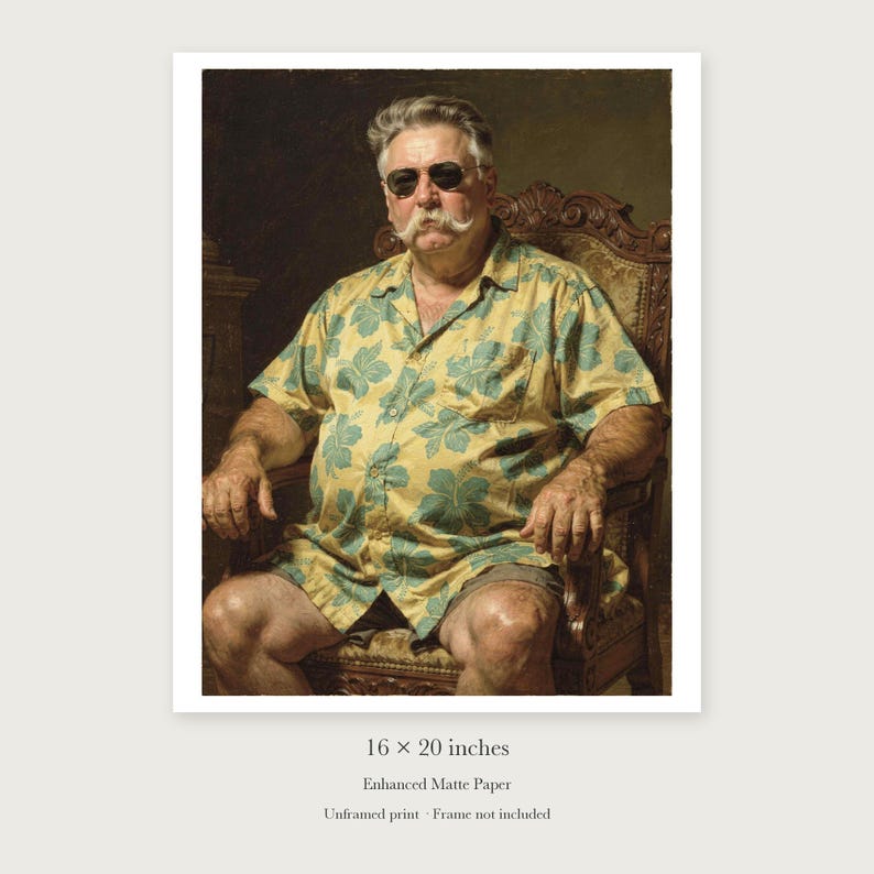 William Howard Taft Surfer unframed 16 by 20 inch print on enhanced matte paper, shown with its white paper border.