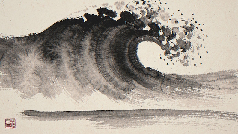 Xieyi Ink Crashing Wave Print (Digital Download)