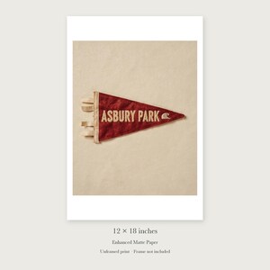 Asbury Park Surf Pennant unframed 12 by 18 inch print on enhanced matte paper, shown with its white paper border.
