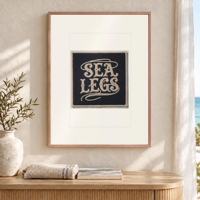 Sea Legs Patch Art Print, Blue, Framed or Unframed Coastal Poster image 12