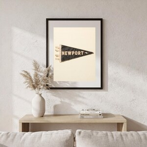 Newport, Rhode Island Surf Pennant Print | Vintage Felt Pennant Art | Beach House Decor | Retro Surf Wall Art | Printable Digital Download image 5