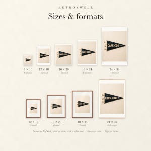 Cape Cod Surf Pennant Art Print, Framed or Unframed Coastal Poster image 6