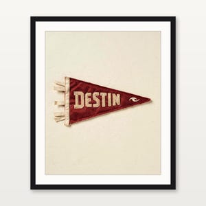 Destin, Florida Surf Pennant Print | Vintage Felt Pennant Art | Beach House Decor | Retro Surf Wall Art | Printable Digital Download image 3