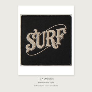 Surf Patch unframed 16 by 20 inch print on enhanced matte paper, shown with its white paper border.