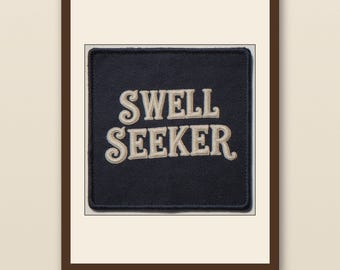 Swell Seeker Patch Print | Vintage Embroidered Patch Wall Art | Retro Surf Decor | Printable Beach House Art
