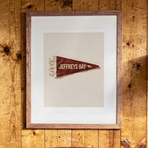 Jeffreys Bay, South Africa Surf Pennant Art Print, Framed or Unframed Coastal Poster image 13