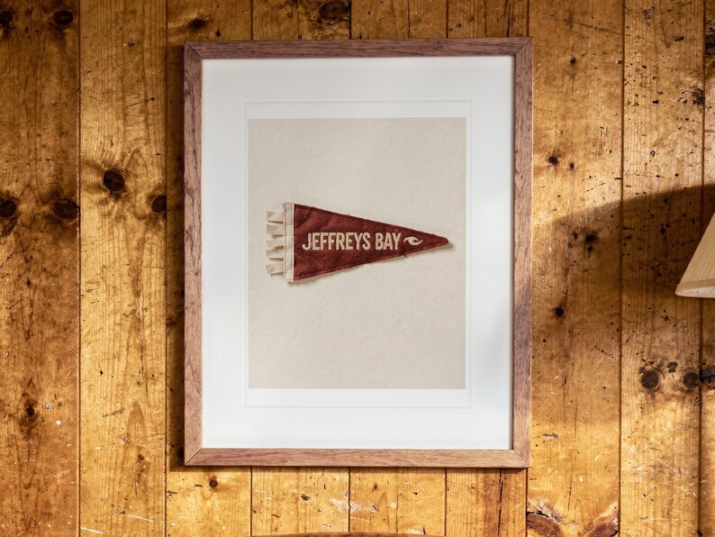 Jeffreys Bay, South Africa Surf Pennant Art Print, Framed or Unframed Coastal Poster image 13