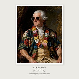 John Adams unframed 16 by 20 inch print on enhanced matte paper, shown with its white paper border.