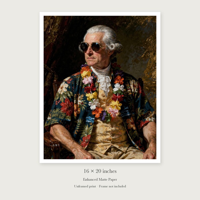 John Adams unframed 16 by 20 inch print on enhanced matte paper, shown with its white paper border.