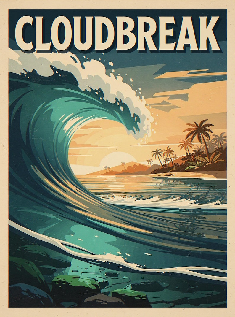 Cloudbreak Fiji Surf Poster