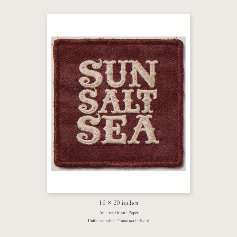 Sun Salt Sea Patch unframed 16 by 20 inch print on enhanced matte paper, shown with its white paper border.