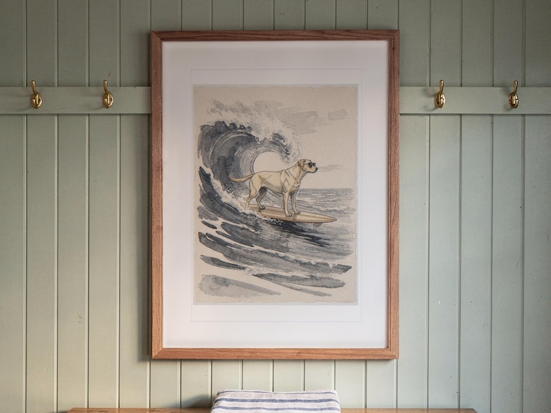 Labrador Surfing Print