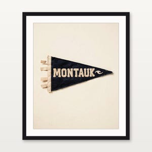 Montauk, New York Surf Pennant Print | Vintage Felt Pennant Art | Beach House Decor | Retro Surf Wall Art | Printable Digital Download image 3