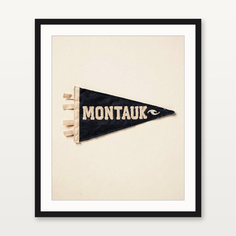 Montauk, New York Surf Pennant Print | Vintage Felt Pennant Art | Beach House Decor | Retro Surf Wall Art | Printable Digital Download image 3