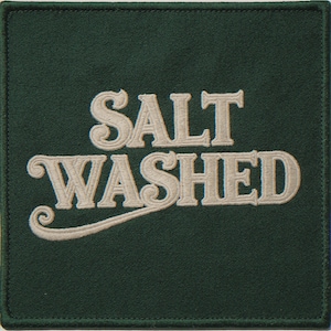 Salt Washed embroidered-style patch unframed printed artwork and full composition with its paper border.