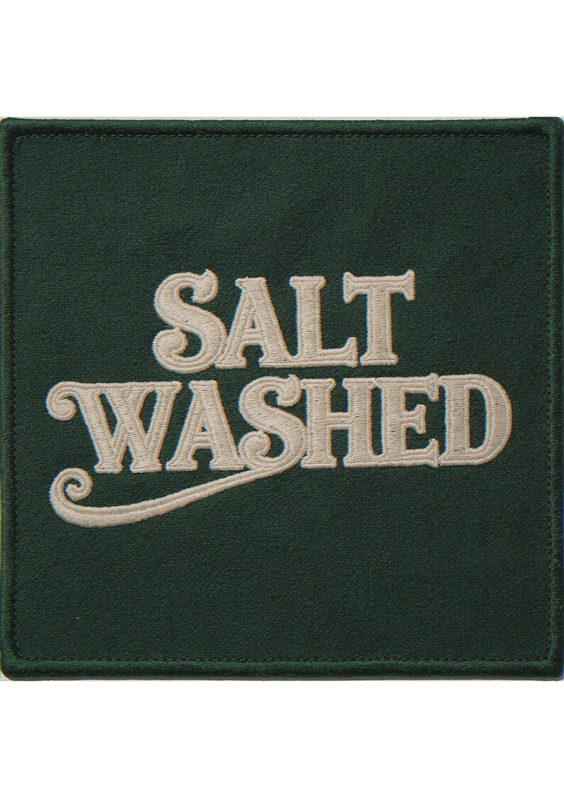 Salt Washed embroidered-style patch unframed printed artwork and full composition with its paper border.