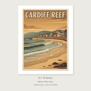 Cardiff Reef Surf unframed 8 by 10 inch print on enhanced matte paper, shown with its white paper border.