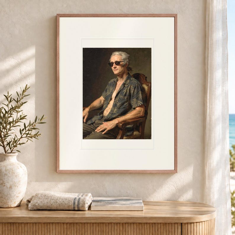 Alexander Hamilton Surfer Art Print, Framed or Unframed Funny Founding Father Beach Poster image 12