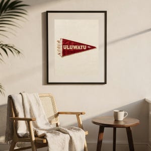 Uluwatu, Bali, Indonesia Surf Pennant Print | Vintage Felt Pennant Art | Beach House Decor | Retro Surf Wall Art | Printable Digital Downloa image 7