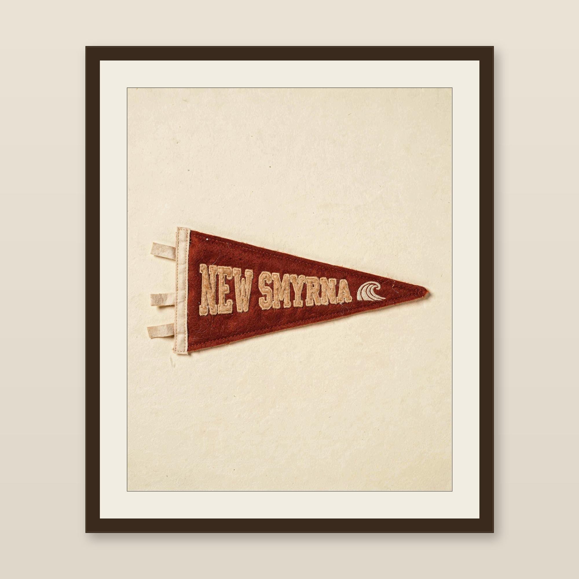 New Smyrna Beach, Florida Surf Pennant Print | Vintage Felt Pennant Art | Beach House Decor | Retro Surf Wall Art | Printable Digital Downlo