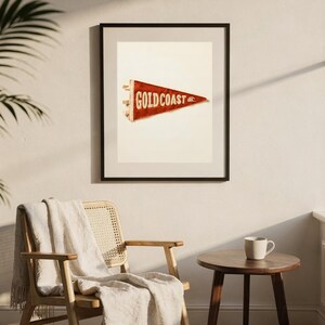 Gold Coast, Queensland, Australia Surf Pennant Print | Vintage Felt Pennant Art | Beach House Decor | Retro Surf Wall Art | Printable Digita image 7