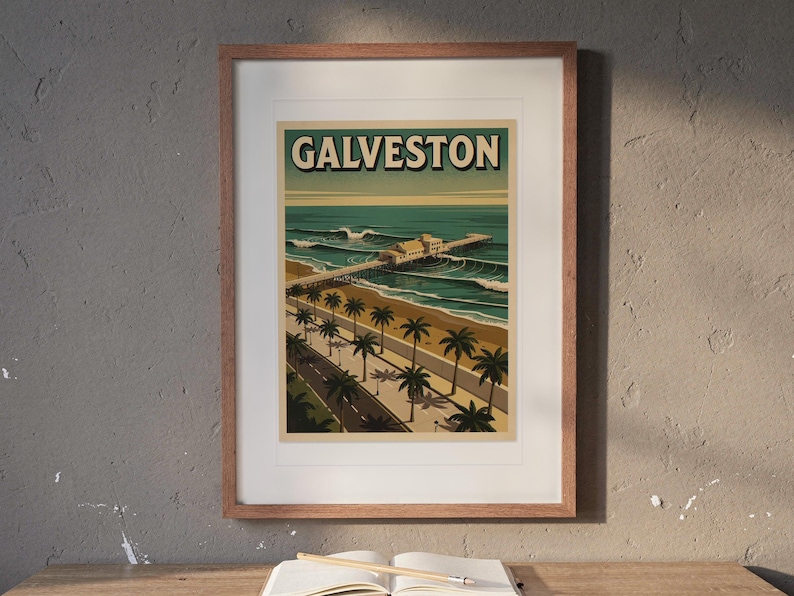 Galveston Texas Surf Poster